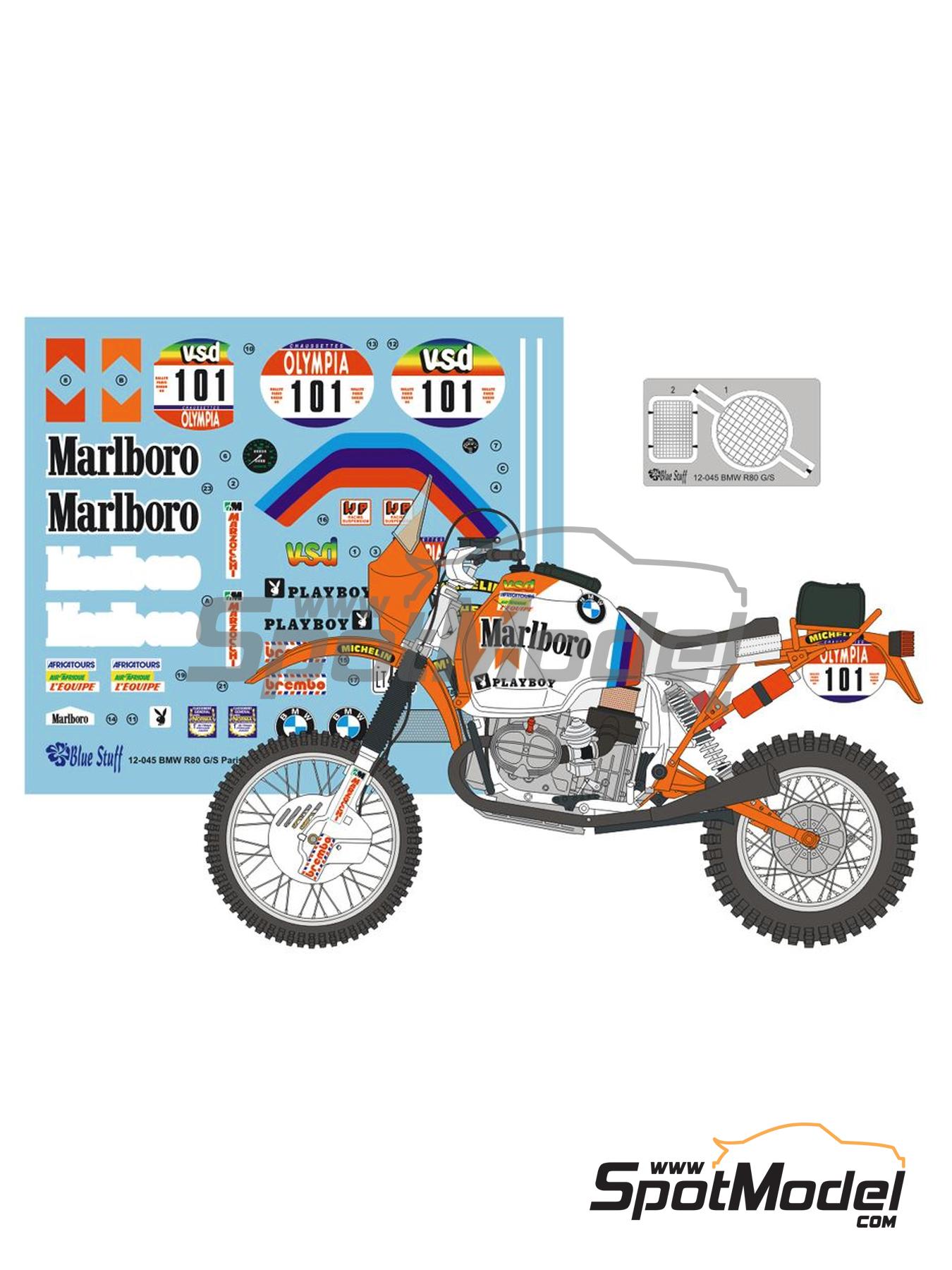 Blue Stuff 12-045: Marking / livery 1/12 scale - BMW R80G/S